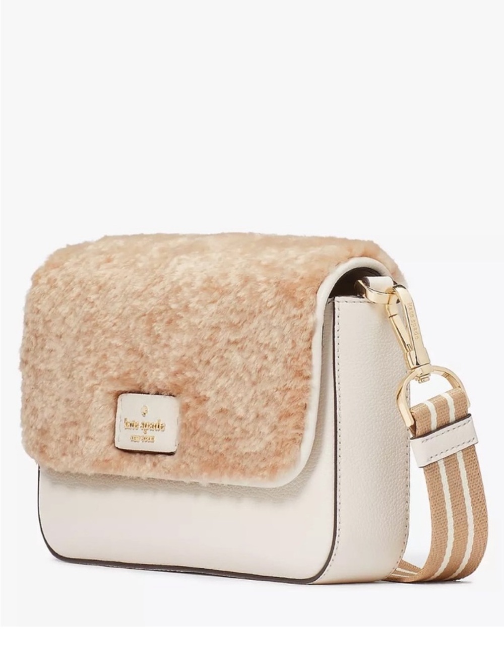 ♠️Kate Spade Rosie Faux Shearling Small Flap Crossbody Bag NWT - Picture 3 of 6